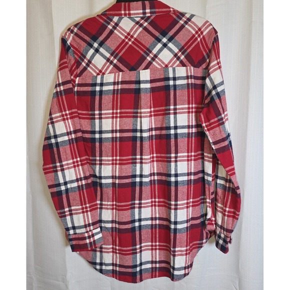 GAP Women's Soft Button Down Long Sleeve Boyfriend Flannel Shirt Small New Red - Picture 7 of 12